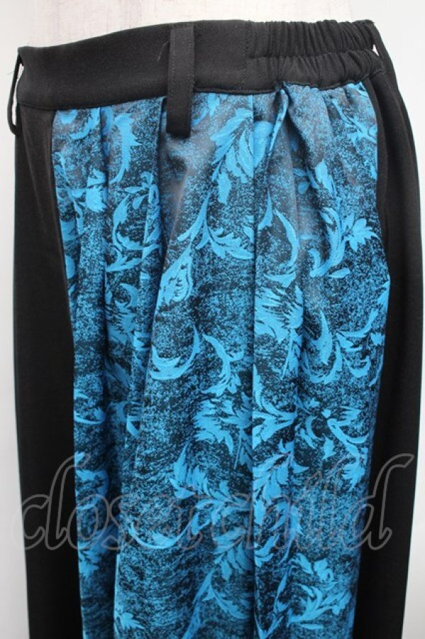 画像3: Deorart / HAKAMA風 アシンメトリーワイドパンツ  黒ｘ青 S-26-02-25-064-PU-PA-AS-ZS (3)