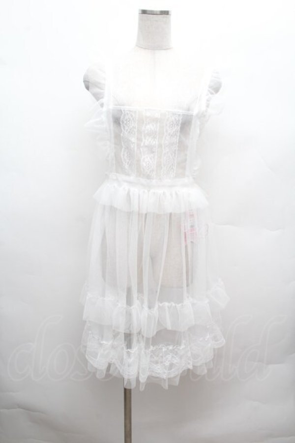 画像1: Virally / TT*HOSレースエプロン L 白 S-26-02-25-021-LO-OP-TE-ZS (1)