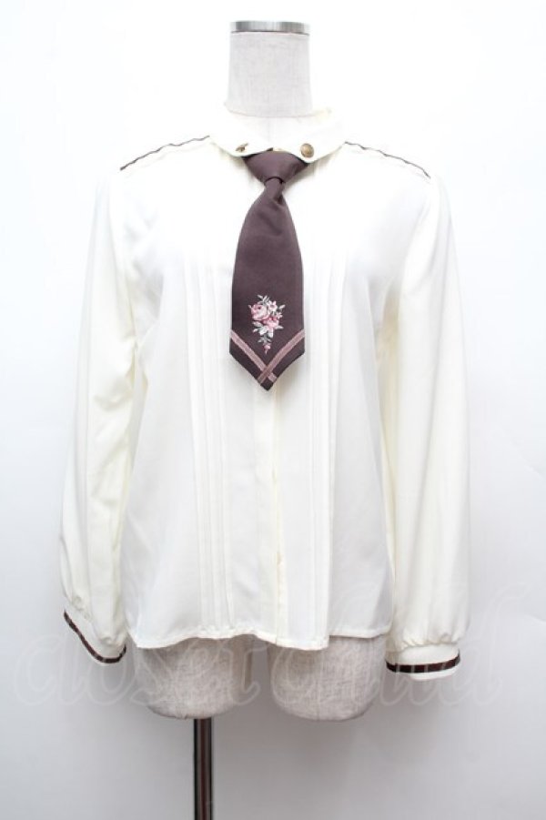 画像1: axes femme / ショートタイセットブラウス  キナリ S-26-02-25-027-AX-BL-HR-ZS (1)