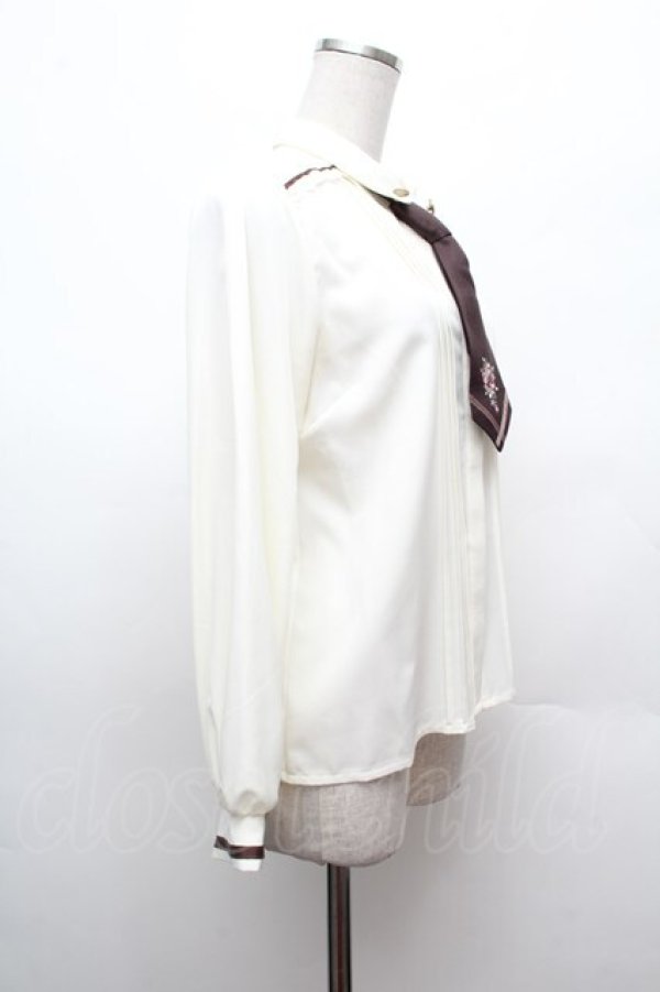 画像2: axes femme / ショートタイセットブラウス  キナリ S-26-02-25-027-AX-BL-HR-ZS (2)