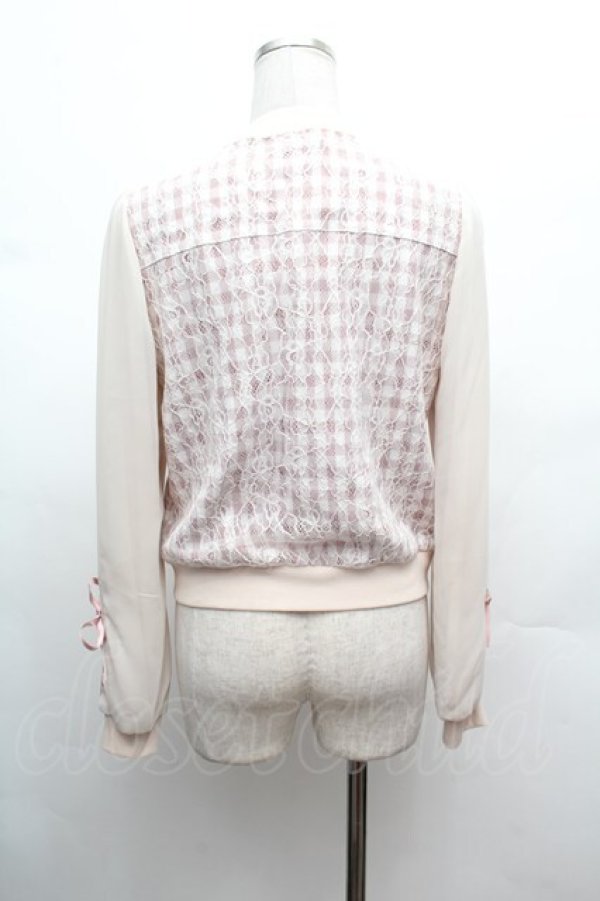画像3: axes femme POETIQUE / レース重ねブルゾン  ピンクｘ白 S-26-02-25-029-AX-JA-HR-ZS (3)