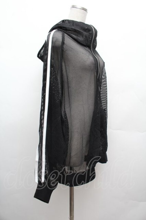 画像2: REFLEM / メッシュラインハイネックパーカー F 黒 S-26-02-25-033-PU-TO-TE-ZS (2)