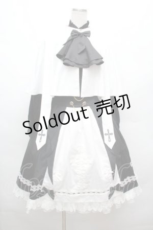 画像: LOLITA / ブラウス+ケープ+スカートセット  黒ｘ白 S-26-02-25-035-LO-OP-AS-ZS