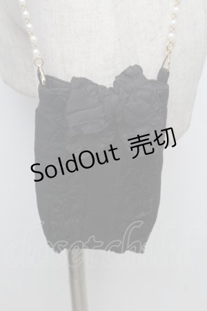 画像: PINK HOUSE / パールチェーンスマホポシェット  黒 S-26-02-26-001-LO-BG-HR-ZS