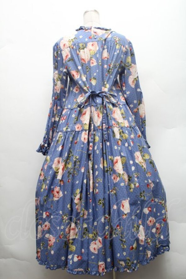 画像2: PINK HOUSE / Berry Roseプリントミディワンピース  ブルー S-26-02-26-031-LO-OP-SA-ZS (2)