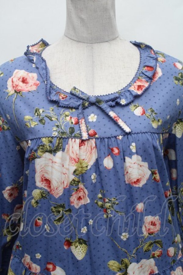 画像3: PINK HOUSE / Berry Roseプリントミディワンピース  ブルー S-26-02-26-031-LO-OP-SA-ZS (3)