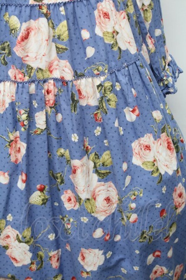 画像4: PINK HOUSE / Berry Roseプリントミディワンピース  ブルー S-26-02-26-031-LO-OP-SA-ZS (4)