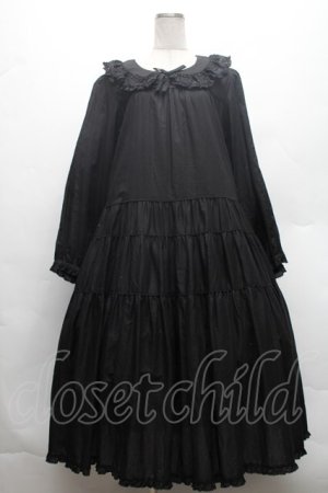 画像: PINK HOUSE / フリル襟付きローンミディワンピース  ブラック S-26-02-26-034-LO-OP-SA-ZS