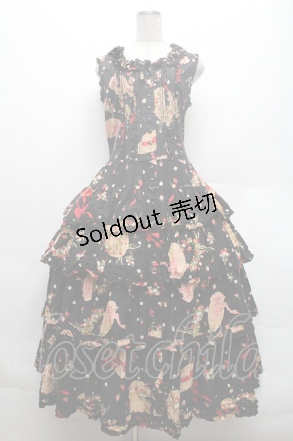 画像1: PINK HOUSE / ストロベリーハットワンピース  黒 S-26-02-26-035-LO-OP-AS-ZS (1)