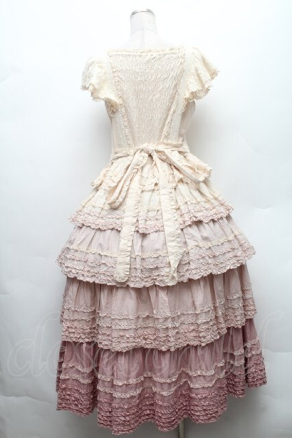 画像2: PINK HOUSE / ローンティアードワンピース  ピンク S-26-02-26-007-LO-OP-SA-ZS (2)