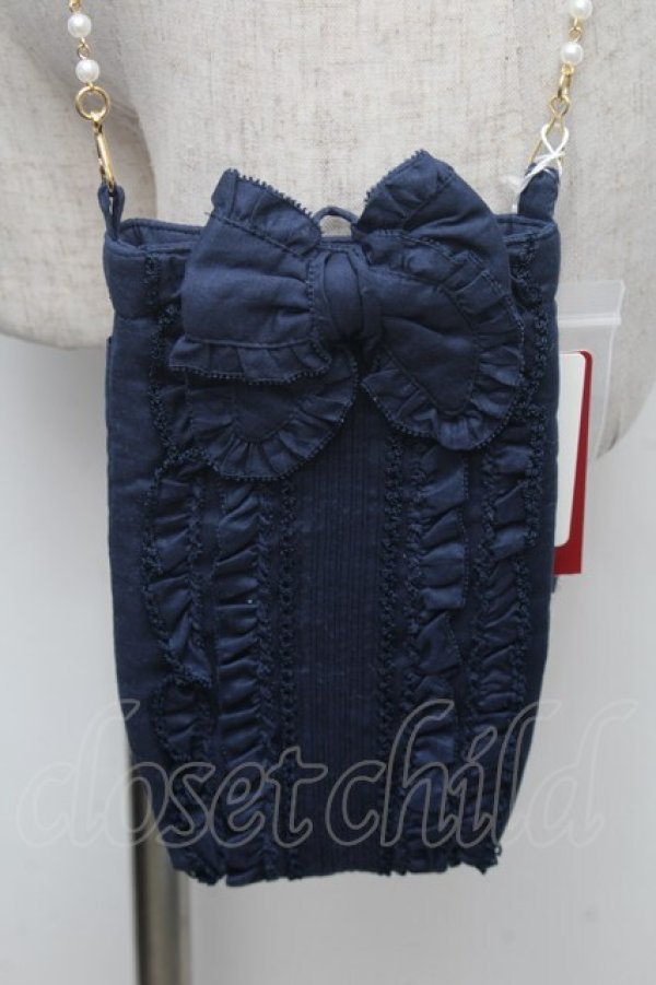 画像1: PINK HOUSE / パールチェーンスマホポシェット  ネイビー S-26-02-26-002-LO-BG-HR-ZS (1)