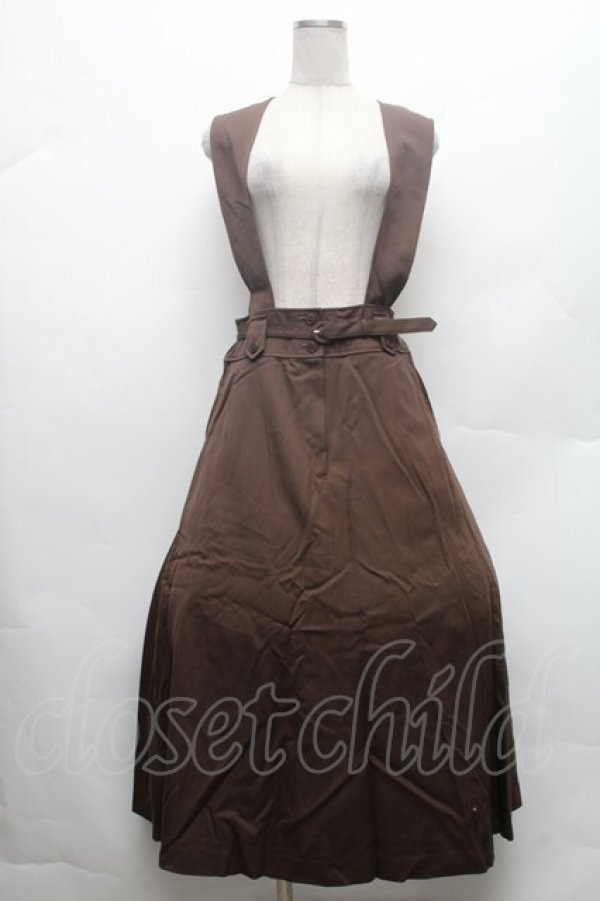 画像1: INGEBORG / ベルト付きジャンパースカート F ブラウン S-26-02-26-011-LO-OP-SZ-ZS (1)