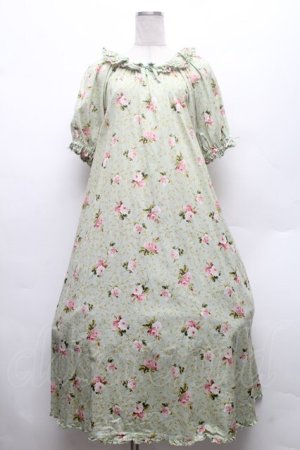 画像: PINK HOUSE / ブロッサムローズプリントミディワンピース  ハッカ S-26-02-26-012-LO-OP-SA-ZS