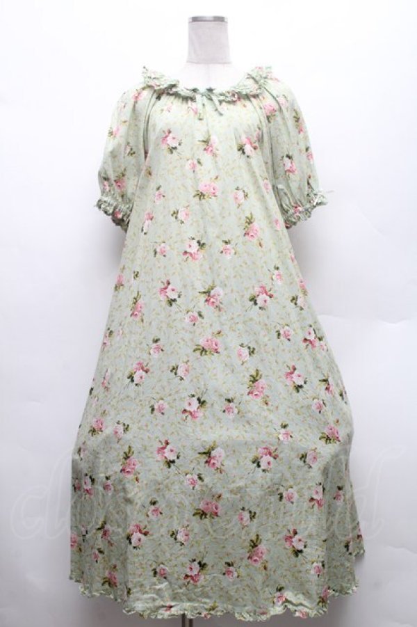 画像1: PINK HOUSE / ブロッサムローズプリントミディワンピース  ハッカ S-26-02-26-012-LO-OP-SA-ZS (1)