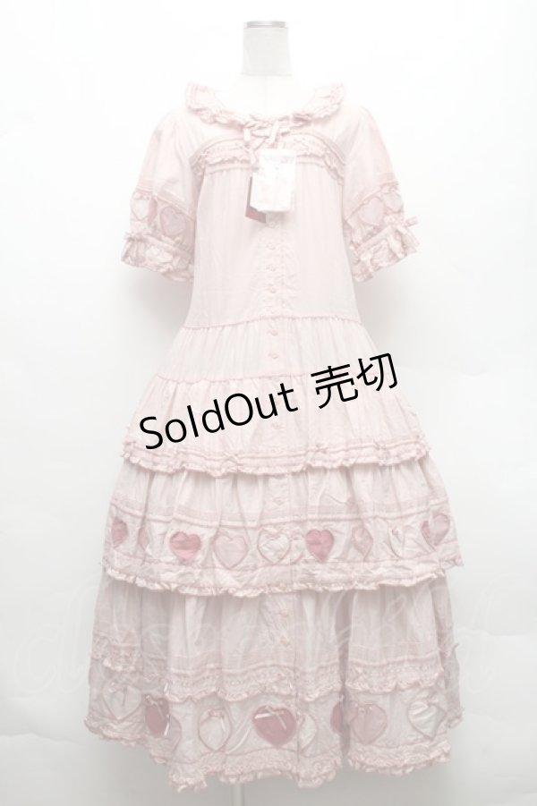 画像1: PINK HOUSE / 関西限定ハートパッチワークワンピース  ピンク S-26-02-26-014-LO-OP-AS-ZS (1)