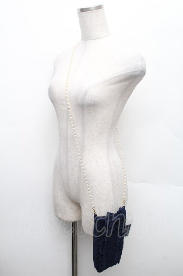 画像3: PINK HOUSE / パールチェーンスマホポシェット  ネイビー S-26-02-26-002-LO-BG-HR-ZS (3)