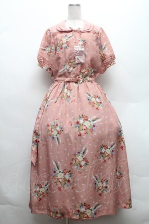 画像: PINK HOUSE / ローズブーケプリントワンピース  ピンク S-26-02-26-016-LO-OP-AS-ZS