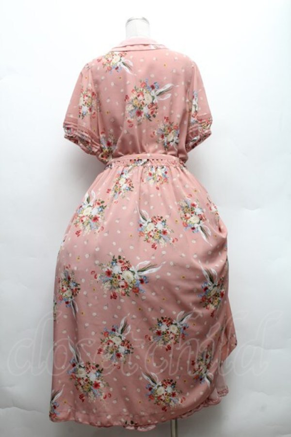 画像3: PINK HOUSE / ローズブーケプリントワンピース  ピンク S-26-02-26-016-LO-OP-AS-ZS (3)