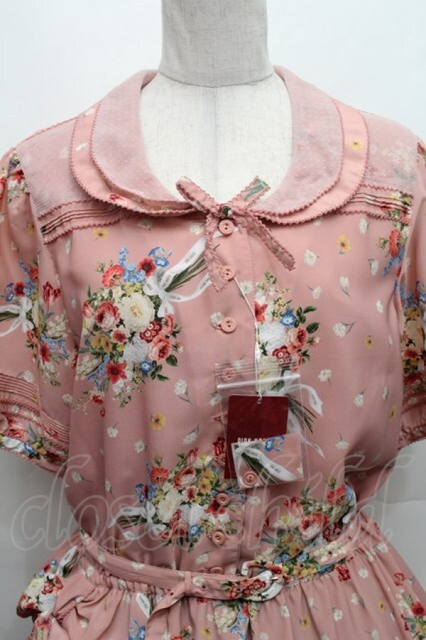 画像4: PINK HOUSE / ローズブーケプリントワンピース  ピンク S-26-02-26-016-LO-OP-AS-ZS (4)