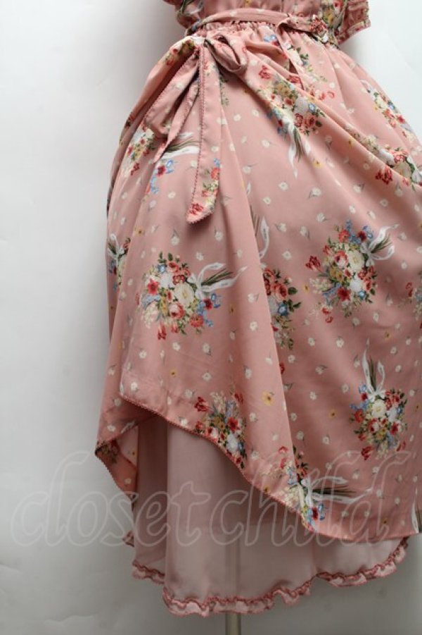 画像6: PINK HOUSE / ローズブーケプリントワンピース  ピンク S-26-02-26-016-LO-OP-AS-ZS (6)