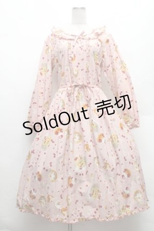 画像: PINK HOUSE / ピンクハウスパーラープリントミディワンピース  ピンク S-26-02-26-017-LO-OP-SZ-ZS