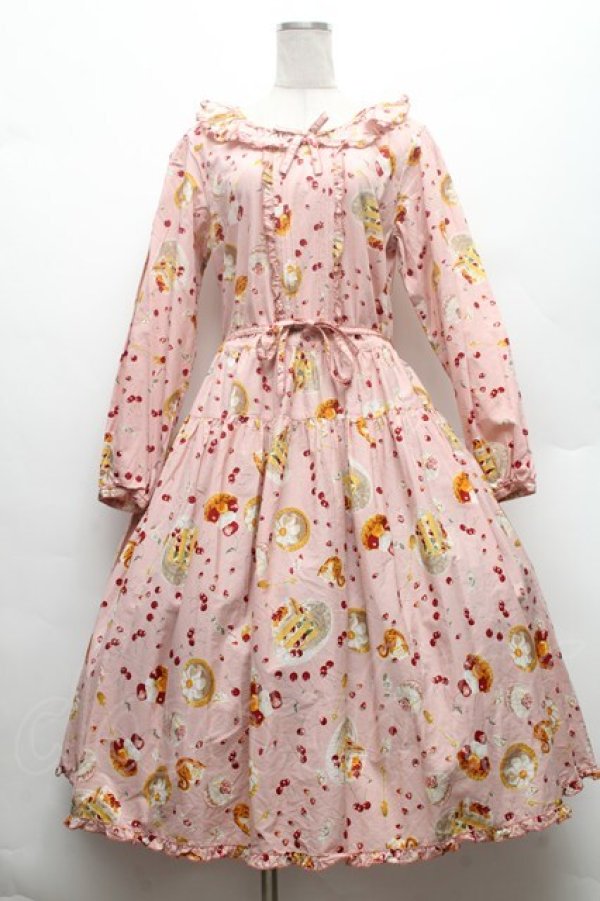 画像1: PINK HOUSE / ピンクハウスパーラープリントミディワンピース  ピンク S-26-02-26-018-LO-OP-SA-ZS (1)