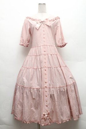 画像: PINK HOUSE / セーラーカラーギンガムチェックミディワンピース  ピンク S-26-02-26-019-LO-OP-AS-ZS