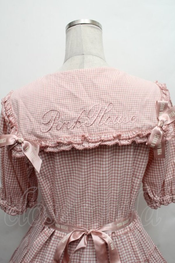 画像4: PINK HOUSE / セーラーカラーギンガムチェックミディワンピース  ピンク S-26-02-26-019-LO-OP-AS-ZS (4)