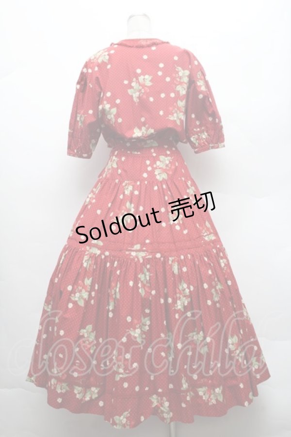 画像2: PINK HOUSE / いちご柄ティアードワンピース  赤 S-26-02-26-024-LO-OP-AS-ZS (2)