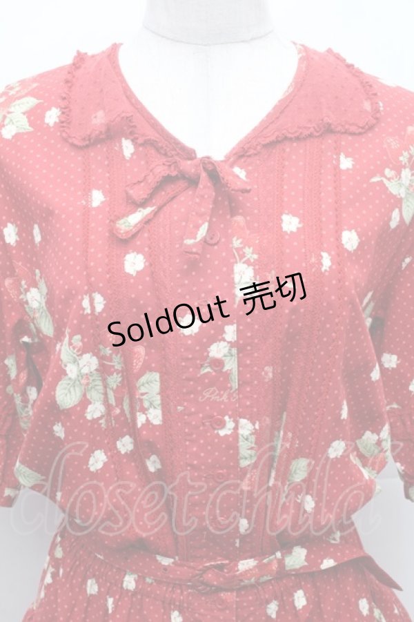 画像3: PINK HOUSE / いちご柄ティアードワンピース  赤 S-26-02-26-024-LO-OP-AS-ZS (3)