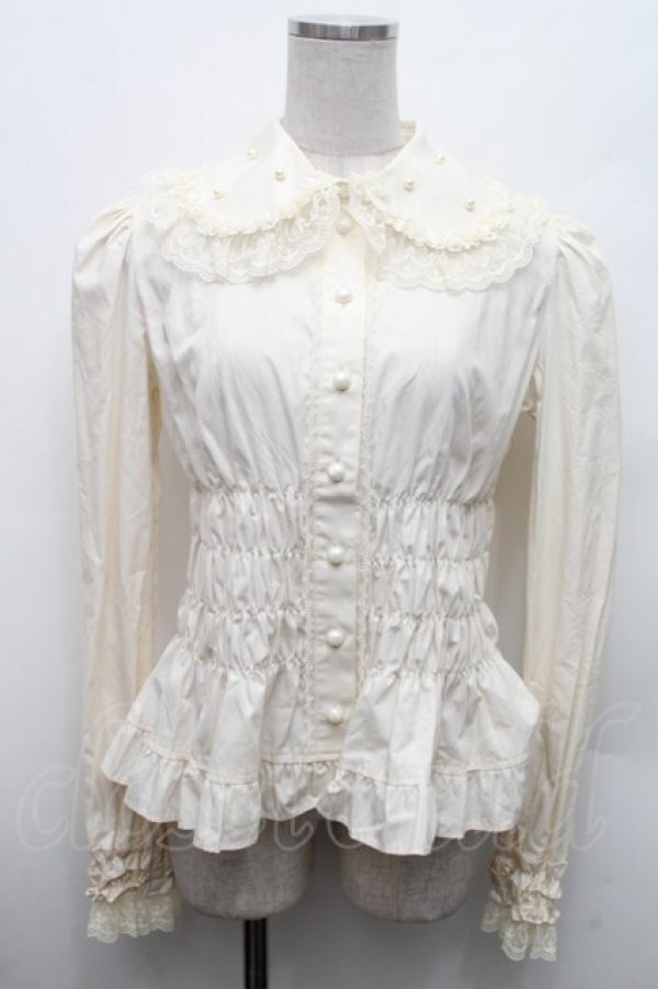 画像1: Angelic Pretty / 襟パールヒロインブラウス  アイボリー S-26-02-28-032-AP-TO-HR-ZS (1)