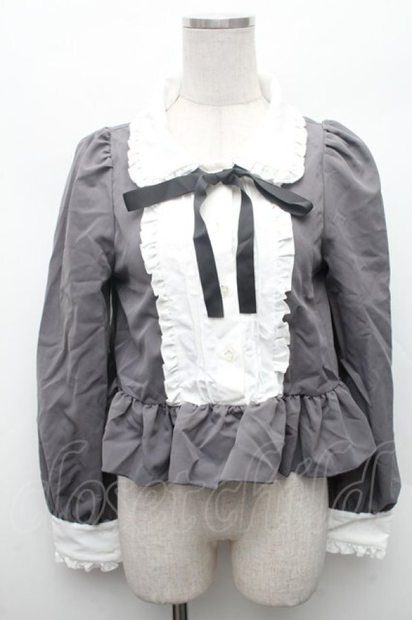 画像1: Cherirulu Chocola / MYリボンマルエリブラウス M グレー S-26-02-28-033-LO-BL-AS-ZS (1)