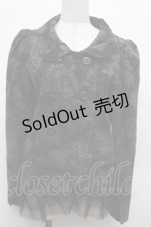 画像: PEACE NOW / 裾チュールローズプリントジャケット  黒 S-26-02-28-035-PU-JA-HR-ZS