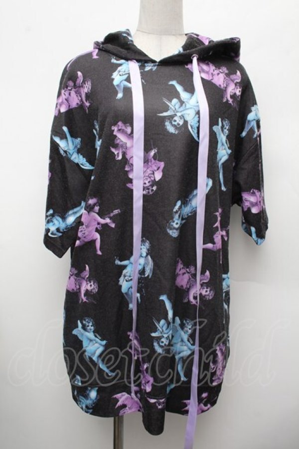 画像1: TRAVAS TOKYO / Mad cherubim H/S プルパーカー  黒 S-26-02-28-037-PU-JA-HR-ZS (1)