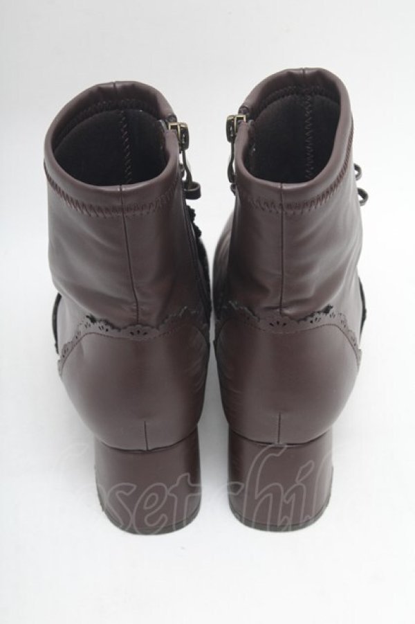 画像3: m petit by misako / リボンショートブーツ LL ブラウン S-26-02-28-003-0-ZA-HR-ZS (3)