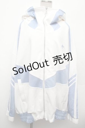 画像: REFLEM / BIG切替ハーフスリーブパーカー  サックスｘ白 S-26-02-28-038-PU-JA-HR-ZS