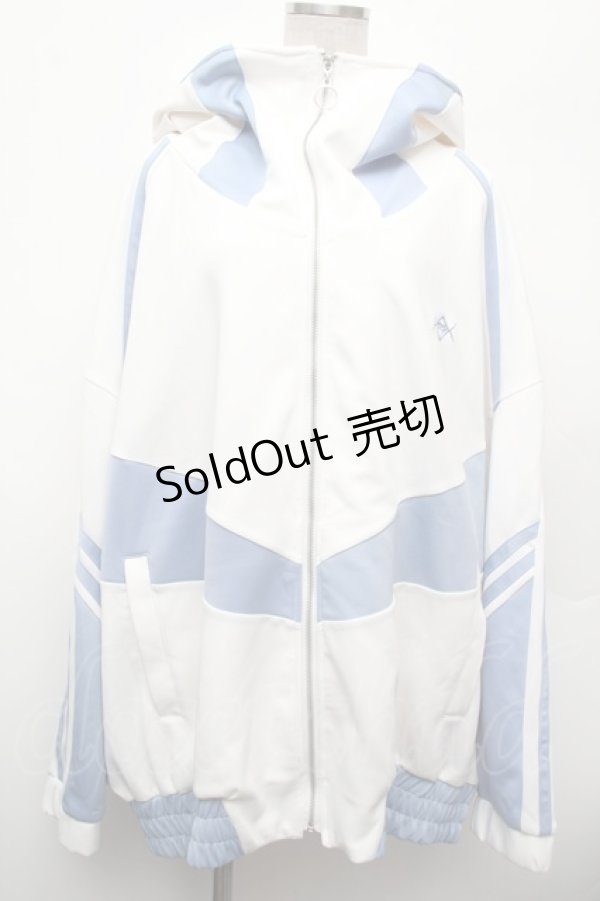 画像1: REFLEM / BIG切替ハーフスリーブパーカー  サックスｘ白 S-26-02-28-038-PU-JA-HR-ZS (1)