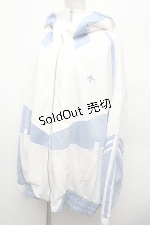 画像3: REFLEM / BIG切替ハーフスリーブパーカー  サックスｘ白 S-26-02-28-038-PU-JA-HR-ZS (3)