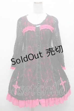 画像: PUNK / レースワンピース  黒ｘピンク S-26-02-28-041-PU-OP-AS-ZS