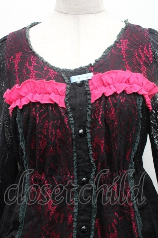 画像3: PUNK / レースワンピース  黒ｘピンク S-26-02-28-041-PU-OP-AS-ZS (3)