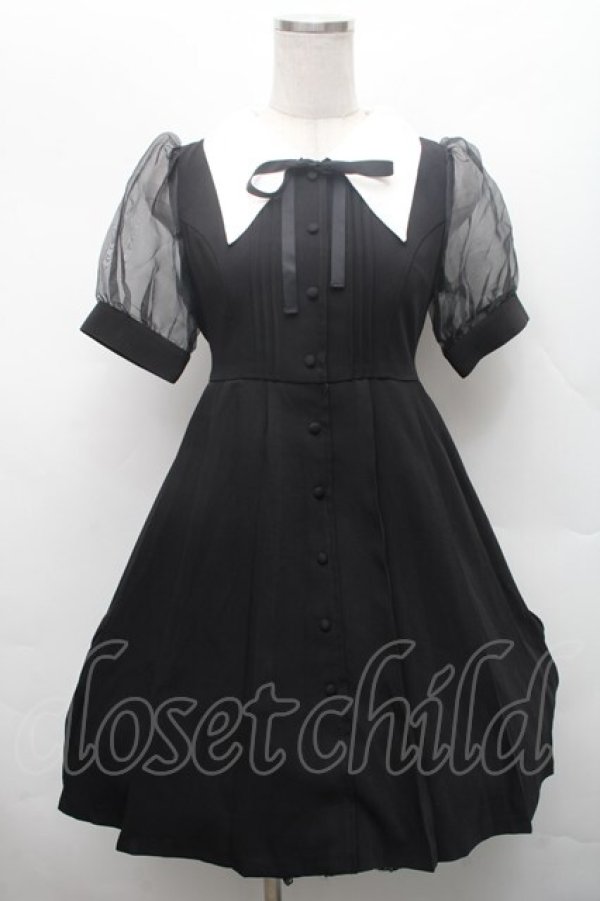 画像1: EATME / オープンカラーワンピース S 黒 S-26-02-28-042-LO-OP-AS-ZS (1)