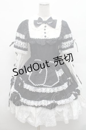 画像: AND ROMIO / モノトーンゴシックドレス  黒ｘ白 S-26-02-28-043-EL-OP-AS-ZS