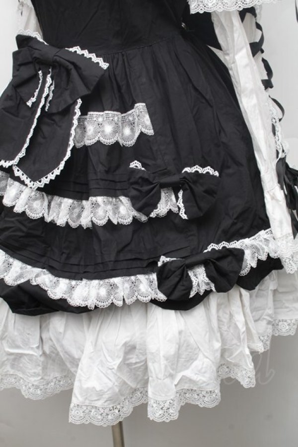 画像5: AND ROMIO / モノトーンゴシックドレス  黒ｘ白 S-26-02-28-043-EL-OP-AS-ZS (5)