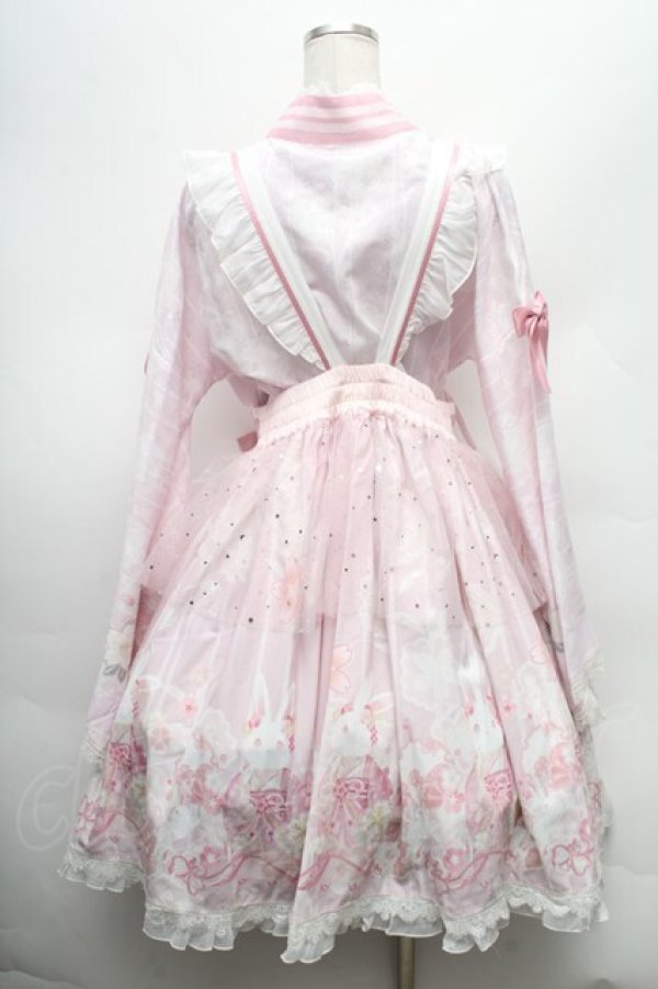 画像2: 中国ロリータ / うさぎプリントジャンパースカートセット  ピンク S-26-02-28-047-LO-OP-HR-ZS (2)