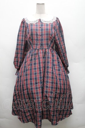 画像: m petit by misako / ハローキティチェックワンピース M 紺ｘ赤 S-26-02-28-051-LO-OP-AS-ZS
