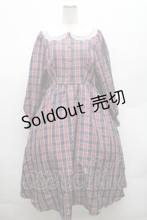 画像: m petit by misako / ハローキティチェックワンピース M 紺ｘ赤 S-26-02-28-051-LO-OP-AS-ZS