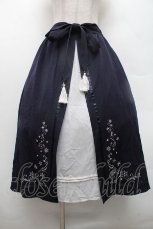 画像: axes femme / スノー刺繍スカート  紺 S-26-02-28-054-AX-SK-HR-ZS