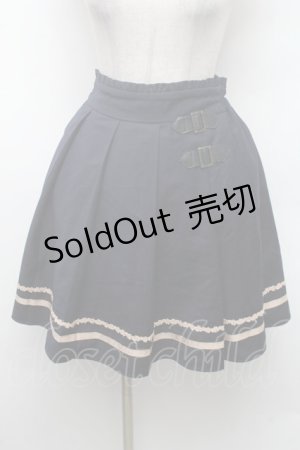 画像: axes femme / サイドベルトプリーツスカート  紺 S-26-02-28-058-AX-SK-HR-ZS