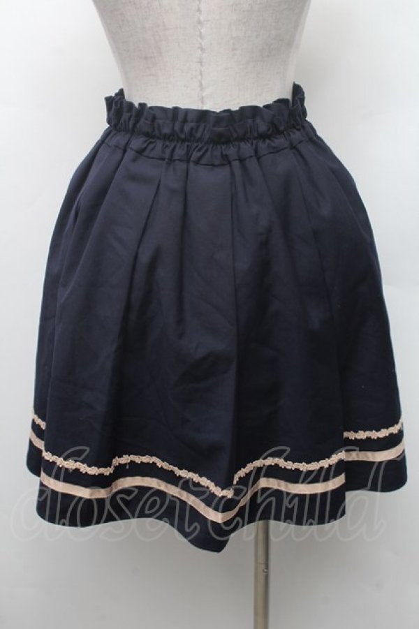 画像2: axes femme / サイドベルトプリーツスカート  紺 S-26-02-28-058-AX-SK-HR-ZS (2)