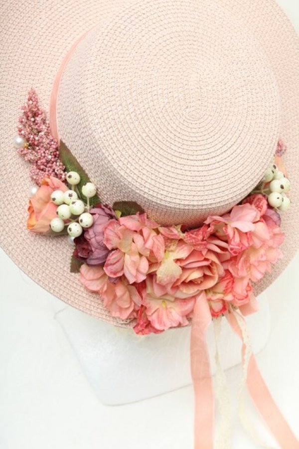 画像3: axes femme / アソートフラワーカンカン帽  ピンク S-26-02-28-008-AX-AC-HR-ZS (3)